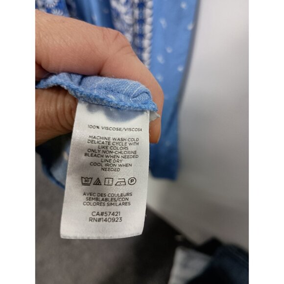 LOFT Womens BOHO Maxi Dress XL Blue Floral Sleeveless Cutout Back Beach Vacation - Picture 6 of 11